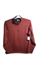 Wrangler Authentics Men's Long Sleeve Fleece Quarter-Zip Red Size Large