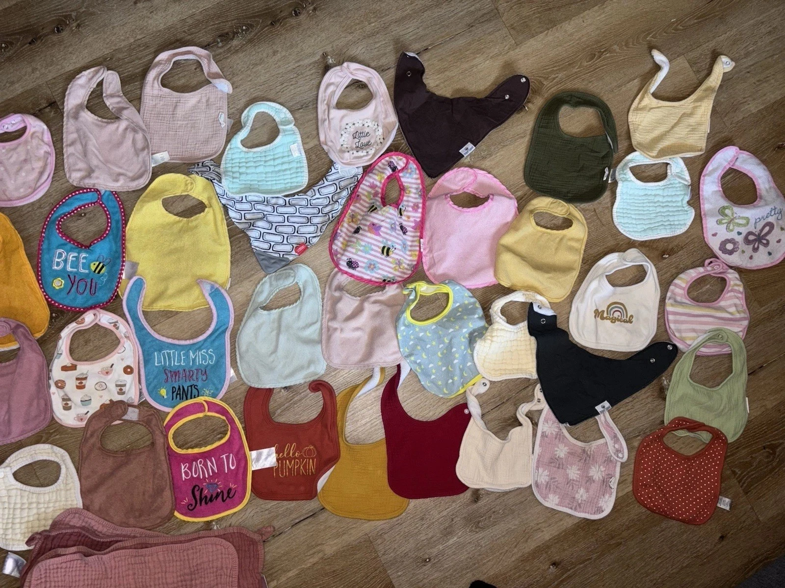 30+ Baby Bib Lot + 4 Burp Cloths Mixed Styles Girl Neutral Feeding Bundle
Opens in a new window or t