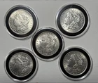 5 Coin Lot 1921 Morgan Silver Dollars $1 - 90% Silver - Better Raw AU/BU - NICE