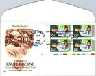 S09-6237, KNUTE ROCKNE, PLATE NUMBER BLOCK, ARTCRAFT FDC — photo 1