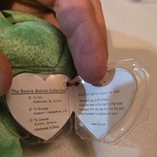 Rare TY Beanie Baby - KICKS 1999 - the Soccer Bear with errors.