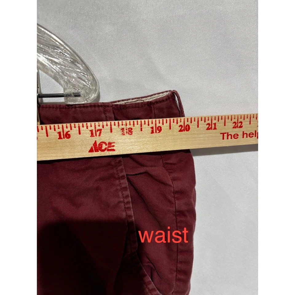 Abercrombie Fitch Men Distressed Burgundy Chino utility Shorts Sz 38 grunge - Image 3 of 4