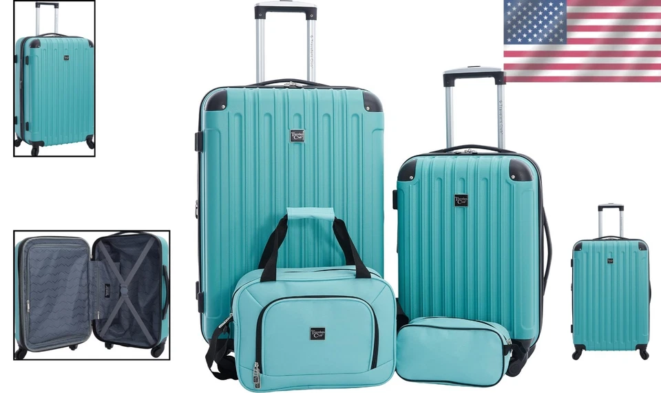 Colección de equipaje Midtown de 4 piezas - Juego rígido en esmeralda Foto 2 de 4