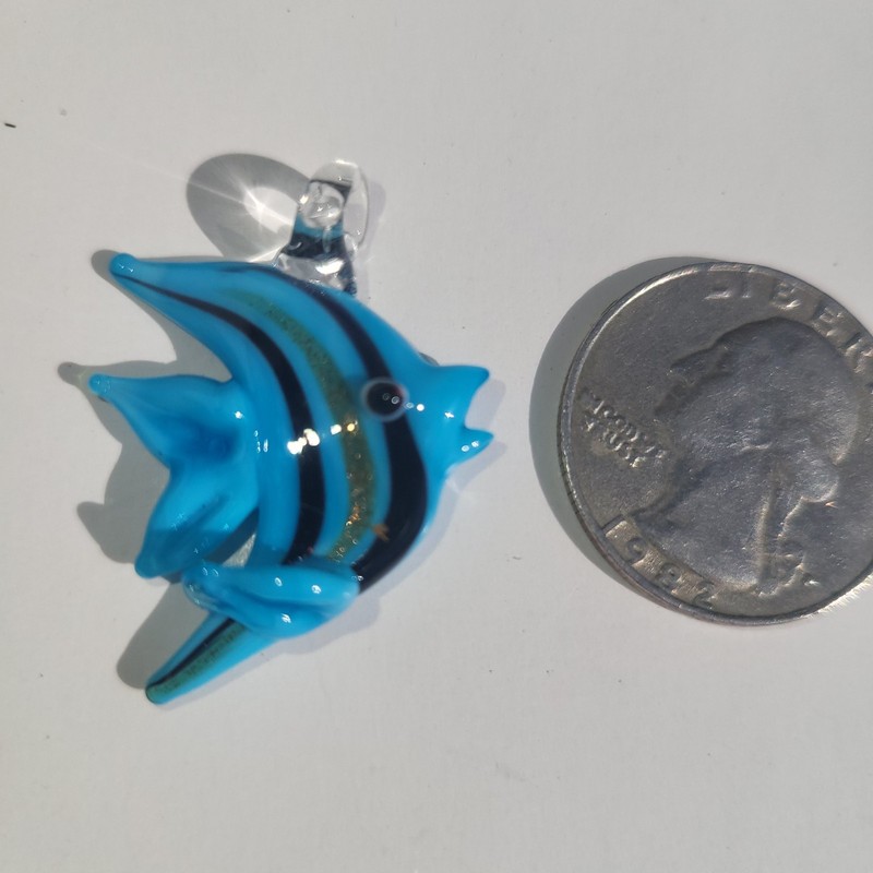 Wholesale Lot: 20 Glass Fish Pendents 1"×1.5" Jewelry Making Crafts Beach Ocean