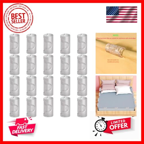 20 Pcs Bed Sheet Grippers, Bed Sheet Clips, Bed Sheet Fasteners Clips, Adjust...