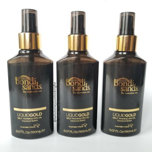 3 Pack Bondi Sands Liquid Gold Australian Self Tanning Dry Argan Oil 5 oz 150ml