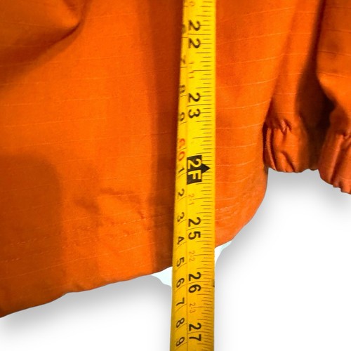 Vtg ACTRA Windbreaker Rain Anorak Ripstop Jacket 1/2 Zip Skater Orange Small Y2K - Picture 9 of 9