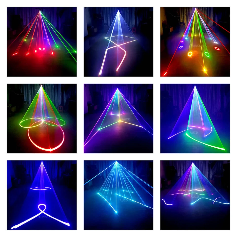 iOS Android Phone App 3W RGB Animation DMX Disco DJ Projector Stage Laser Lights - Image 3 of 4
