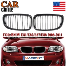 Front Kidney Grill for BMW 1-Series E81 E82 E87 E88 118i 128i 07-14 Gloss Black