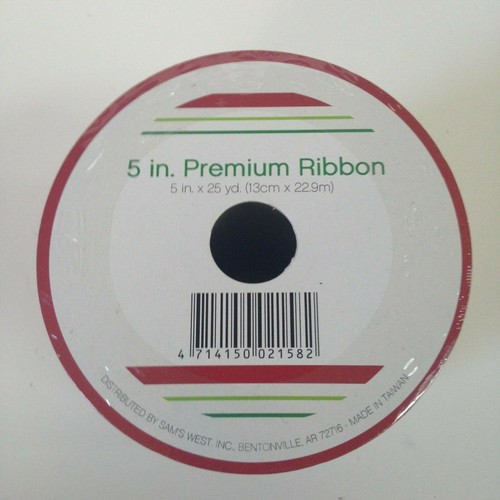 NEW! Polka Dot 5 inch Premium Ribbon Black & White 5 inch X 25 Yards Wire-Edged - Picture 3 of 9