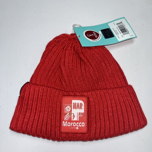 Official FIFA world cup 2022 RED MOROCCO knit winter beanie hat Mens One Size
