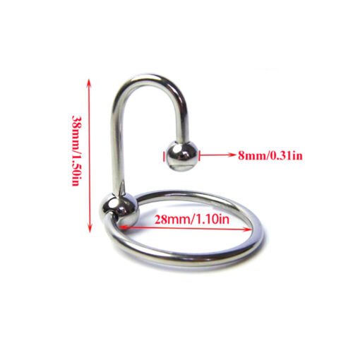 Stainless Penis Cock Rings with Urethral Sounds Ball Sperm Stopper - Bild 15 von 23