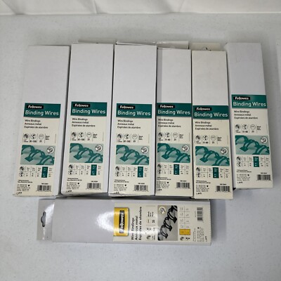 Lot of 7 Mixed Fellowes Wire Bindings 1/2  3/8  1/4  175 Total FREE SHIPPING