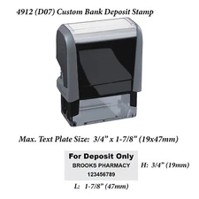 Custom Bank Deposit Stamp Custom Text up to 3 Lines 4912 (D07) 