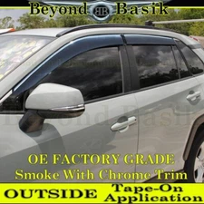 For 2019-21 2022 2023 2025 Toyota Rav4 SMOKE Door Window Vent Visors Rain Guards