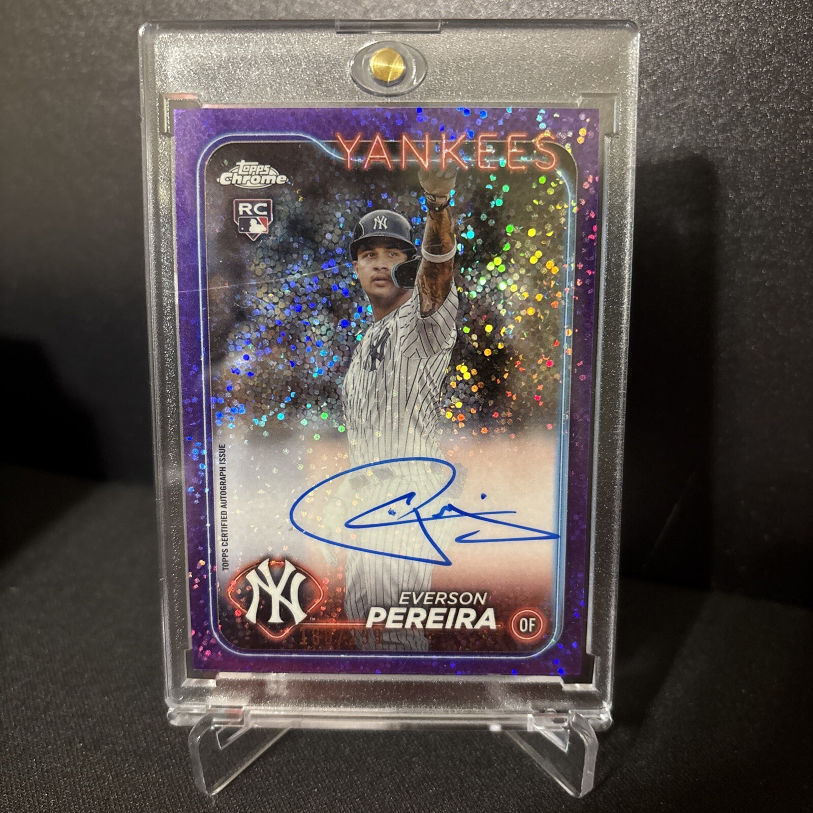 EVERSON PEREIRA 2024 Topps Chrome #RA-EP Purple Rainbow Speckle Rookie Auto /299