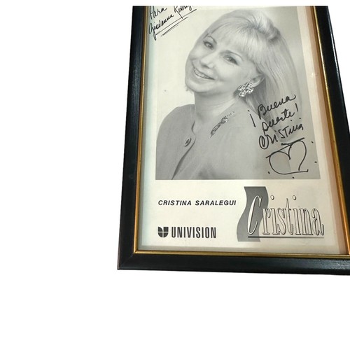 Vtg Cristina Saralegui Univision Professionally Framed Autographed Photo 5”x7” - Picture 6 of 10