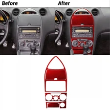 5Pcs For Toyota Celica Red Carbon Fiber Interior Central Console Cover Trim