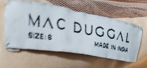 Vestido MAC DUGGAL Talla 8 Lentellera Floral Ilusión Embellecida Escote Alto $697 - Imagen 9 de 9