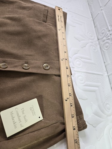 NWT Christopher & Banks Stretch Brown Long Straight Wrap Skirt 4 Buttons Sz 12 - Picture 10 of 16
