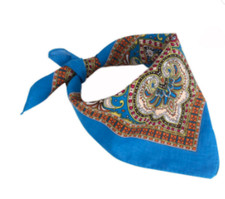 BUY 1 GET 1 FREE 1 FREE BEAUTIFUL COTTON BLUE FLORAL PAISLEY 22X22 6004 BANDANA