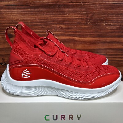 Under Armour Team Curry 8 Flow NM Men's 13.5 Red White Shoes