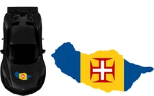 Madeira sticker flag coat of arms flag bonnet car flag 44x22cm MHF