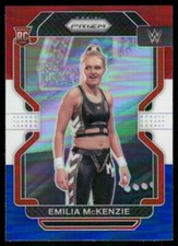 2022 Panini Prizm WWE Red White Blue #182 Emilia McKenzie Rookie wrestling card