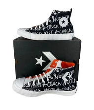 NEW Converse Untitled Hi 'Not A Chuck' Black/Mandarin Orange Mens Shoes 166502C