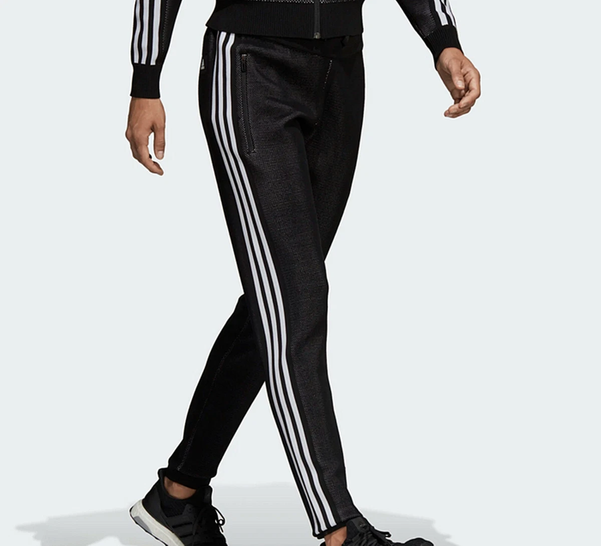 ADIDAS Athletics ID knit track pants bottoms black L UK 16 |