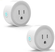 2 PACK Mini Smart 2.4G Wifi Plug Socket Outlet Work Alexa&Google Home Assistant