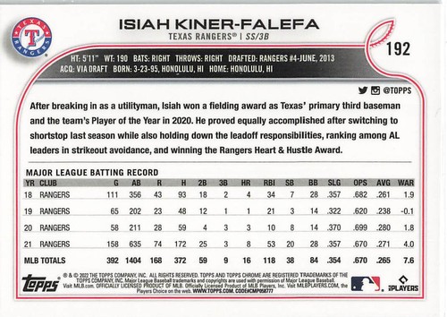 2022 Topps Chrome BEN BALLER #1-220 - Choose your Card! Qty Discount! - 第 283/321 張圖片