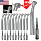 1-10* USA Dental Fiber Optic Handpiece Large Head+ 4 Holes LED Quick Coupler SA