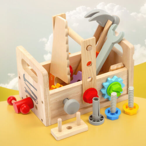 Wooden Tool Set Construction Preschool Learning Activities Gifts for Boys Girls