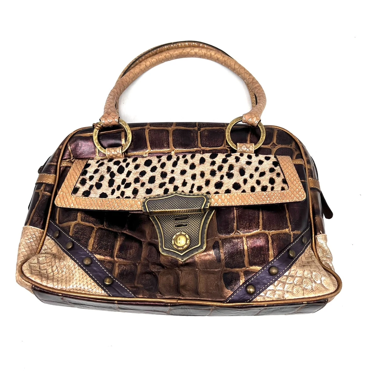 Pink Crocodile Print Crystal Flap Leather Shoulder Bags | Baginning