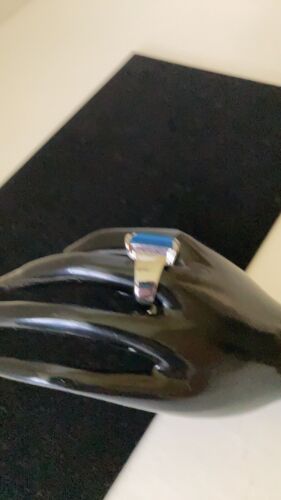 Blue Agate Stainless Gemstone Costume Ring Size 9 - Picture 4 of 4
