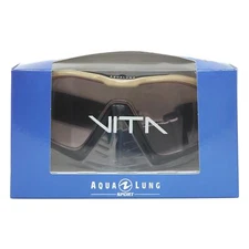 Aqua Lung Vita Snorkel Mask Black & Beige Sand, Amber Lens, BRAND NEW