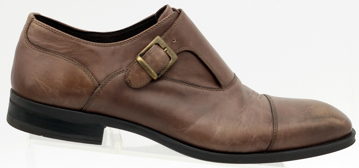 Donald J Sergio Mens Shoe 10.5 M Brown Burnished Calf Monk  display picture 3