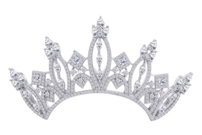 6.20 Ct Round Cut CZ Style Crown Pendant in Sterling Silver 925