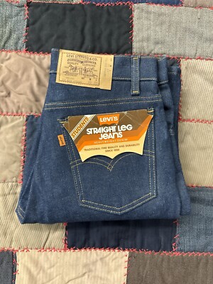 NOS Vintage 70s Levi's 718 Student Jeans Dark Wash Orange Tab Size W30 X L31
