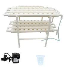 72 Plant Site Hydroponic Grow Kit Home Garden Grow Seed with Water Pump Baskets