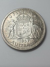 Australian 1957 FLORIN CH UNC