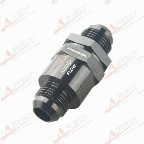AN10 Aluminium Non Return One Way Check Valve Fuel EFI Fitting Adapter Black - Picture 2 of 6