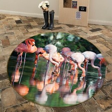 3D Flamingos Lake S160 Animal Non Slip Rug Mat Elegant Photo Carpet Sunday