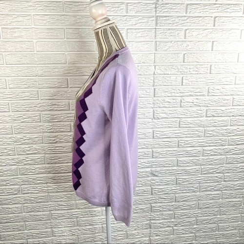 Suéter Croft & Barrow Púrpura Argyle Talla Mediana - Imagen 5 de 6