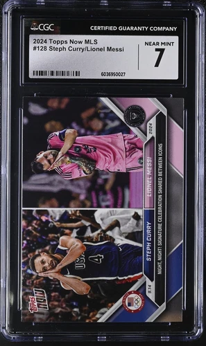 2024 Topps Now MLS Steph Curry/Lionel Messi #128 CGC 7