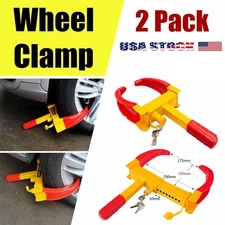 2PCS Heavy Duty Wheel Clamp Security Lock Caravan Trailer Car Motorhome w/Keys