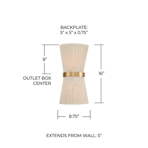 Capital Cecilia 16" High Natural Rope and Brass 2-Light Wall Sconce - Picture 7 of 7