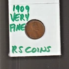1909    VERY FINE   LINCOLN CENT   VERY FINE  1909 /  RS COINS #19U  FREE SHIP
