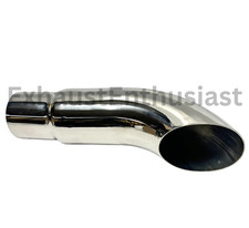 2 12 Inlet Chrome Silver 3 Outlet - 12 Long Tailpipe Turndown Exhaust Tip